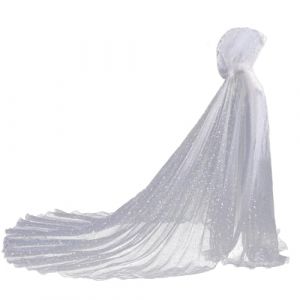 GRACEART Cape de Mari&eacute;e Longue en Tulle Robe de Mari&eacute;e Costumes pour Halloween, Blanc-1, Taille unique (Hd-Shop, neuf)