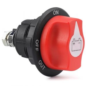LPZMPZ Coupe Circuit Batterie 12V 24V 100A Interrupteur Isolateur de Batterie Etanche, Coupe Circuit de Batterie de Voiture ON-OFF-OUT 3 Position, pour Voiture Bateau Moto Tracteur Camping-Car (LPZMPZ, neuf)