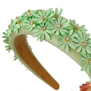 Serre-tête en tissu antidérapant avec motif tête de mort pour femme avec strass et fleurs (qingqingR, neuf)