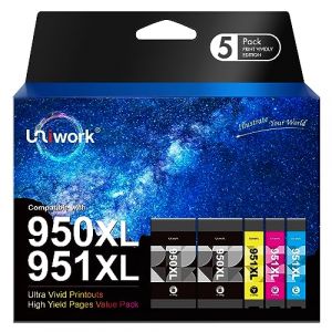 Uniwork 950XL 951XL Lot de Cartouches d'encre compatibles avec HP 950 951 pour HP Officejet Pro 8600 8620 8610 8100 8615 8616 8625 251dw 276dw (2 Noir, 1 Cyan, 1 Magenta, 1 Jaune) (SUNABBING FURNIHOME, neuf)