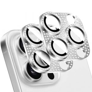LucBuy 2 Pièces Protecteur D'objectif D'appareil Photo en Diamant Brillant pour iPhone, Métal 3D Strass Téléphone Décoré, Protection Complète Arrière Caméra Coque pour iPhone 12 Pro (LucbuyEU, neuf)