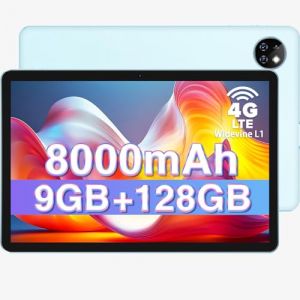 DOOGEE T10W Tablette avec Carte Sim, 8000mAh 4G LTE+5G WiFi, Tablette Tactile 10 Pouces, 9GB RAM+128GB ROM(1TB TF), Tablette Android 14/Face ID/5MP/GPS/OTG/BT5.0/3.5mm Jack, Bleu (Vendora FR, neuf)