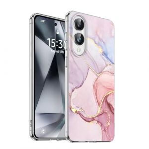 DiyGody Coque Élégante Compatible avec Samsung Galaxy S25 Edge 6,7 Pouces, Housse en Silicone Ultra Fine avec Dessin de Marbré Rose pour Femmes, Étui de Protection Antichoc Anti-Rayures Antidérapant (DiyGodyEU, neuf)