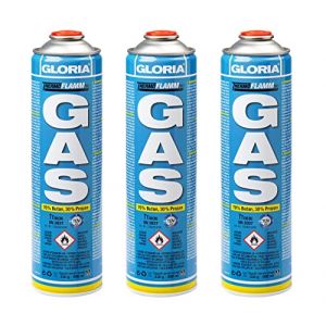 Gloria FR CARTUCHE GAZ Universelle 600ml 3 pièces, pour Thermoflamme, Camping, Brûleur de Mauvaises Herbes, Brûleur à gaz, Brûleur à Flamme Bleu (meingartencenter24 (Allemagne), neuf)