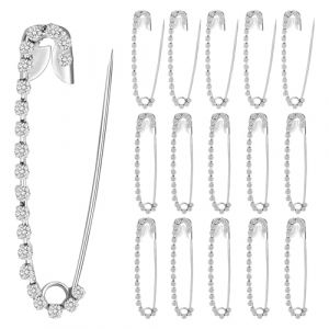 Épingles De Sûreté En Strass,15PCS Epingles a Nourrice Incrustes Strass,Faux Cristal Épingles De Sûreté,Pour Jupes,Écharpes,Pulls,Revers,Chapeau Accessoires Pour Femmes Ou Filles Matelassage (Jiayimy, neuf)
