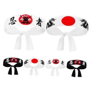 Zerodeko 6 Pi&egrave;ces Bandeau Cosplay Japonais Pour Accessoires Ninja Femmes D&eacute;corations Sushi Bandeau Ninja Costume Japonais Homme (Joseph Xu, neuf)