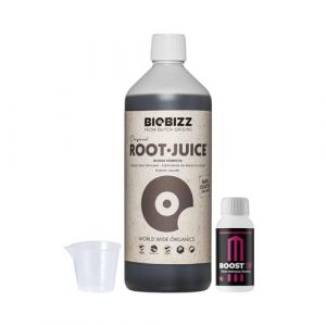 GROWMANIA Root Juice de BioBizz 1 l + &Eacute;chantillon Boost Up Nutrients + Verre doseur | Stimulateur organique de racines | Id&eacute;al pour les jardins et les jardins moyens (TOP SALES EU, neuf)