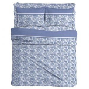 MAXIME MAISON Parure de Lit 140x200 en Coton, Ensemble de Draps 4 Pièces (1 Drap Housse 140x200, 1 Drap Plat 220x285, 2 Taie d'oreiller 52x82) Draps de Lit 2 Personnes Rafraichissant Made in Italy (MAXIME MAISON FIRENZE, neuf)