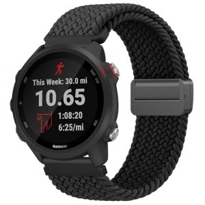 Wanme Bracelet Compatible pour Garmin Vivoactive 5/Forerunner 55/Forerunner 245/254 Music/Forerunner 645/645 Music Femme Homme, 20mm Bracelet de Magnétique Elastique pour (20mm, Noir) (DgYuanLiYuan, neuf)