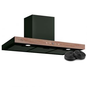 Klarstein ZenFusion T Hotte aspirante - 90 cm Hotte murale, Débit 885 m³/h Boost, Tactile, CEE A++, LED 4000 K, Silencieuse 47 dB, Noir, Air évacué & recyclé (Klarstein France, neuf)