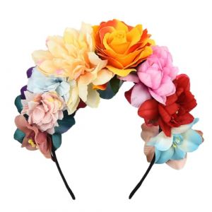 SSyang Couronne Fleur Cheveux, Fleur Bandeau Tiare, Fleur Fille Accessoires pour Cheveux, Rose Fleur Feuille Bandeau, Couronne de Fleurs, Serre Tete Fille, pour Festivals, Mariages, F&ecirc;tes (SSyang, neuf)