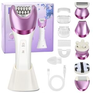 Rasoir Electrique Femme, 6 en 1 Tondeuse Femme Intime Sans Douleur Tondeuse Bikini Femme IPX7 Étanche, USB Rechargeable Tondeuse Maillot Femme Épilateur Shaver pour Visage Bras Jambes Aisselles (Laukra special SIA, neuf)