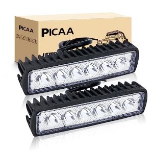 PICAA LED Phare 2PCS 6 Pouces 18W Projecteur Spot longue portée Moto Feux de Travail Lampe 12V 24V hors route pour Voiture 4x4 Truck ATV SUV Camion (BEISHUO-UK, neuf)