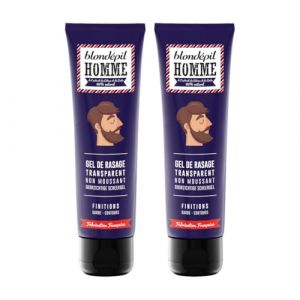Blondépil Homme - Gel rasage transparent, Glisse optimale, Finitions nettes. Gel rasage homme. Lot de 2. Made in France, Tube 150ml (Les Petits Plaisirs France, neuf)