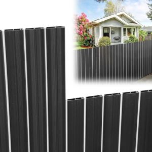 Fiqops Brise-vue en PVC 80 x 300 cm, 2025 - Brise-vue - Clôture brise-vue - Clôture brise-vue - Gris - Protection contre le vent et l'eau - Résistant aux UV - Double renforcement - Brise-vue pour le (MACHN-YIK, neuf)