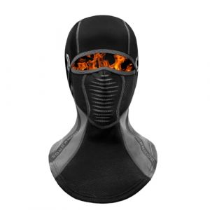 ROCKBROS Cagoule Polaire Balaclava Masque Tour de Cou Coupe-Vent Thermique Motif/Filtre pour Moto V&eacute;lo Ski Hiver Homme Femme, Cagoule Gris (RockBrosbike, neuf)