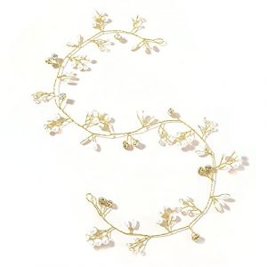 ANGGREK Casque en Perles, Bande de Mariage de Mariage Mari&eacute;e Vigne Coiffure Tresse avec Accessoires Cheveux &eacute;l&eacute;gants pour les Femmes et les Filles, Coiffure Bricolage, Vigne &agrave; Cheveux Exquise et (Miesucy, neuf)