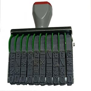 WANLIAN 10 Chiffres Num&eacute;ro Tampon Bureau,Format d'impression 67 x 7 mm en caoutchouc bandes 0&ndash;9 Chiffres bureau num&eacute;roteur automatique-Gris/Noir (10chiffre) (xiu+2, neuf)