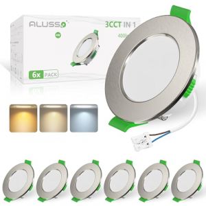 ALUSSO Spot LED Encastrable 24V IP44, 4W Spot de Plafond Luminaire Encastr&eacute; Diam&egrave;tre d'encastrement 55-68mm, Mini Slim 29mm Ultra Plat, Blanc Chaud 3000K Blanc Neutre 4000K Blanc Froid 6500K, Lot de 6 (ALUX2019, neuf)