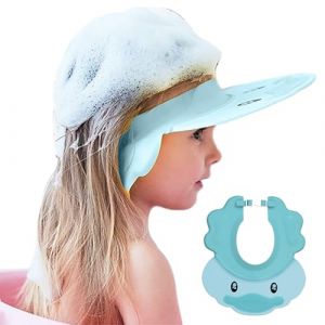 iTYOOS Bonnet de Douche B&eacute;b&eacute; Bleu Bonnet de Douche B&eacute;b&eacute; R&eacute;glable Visi&egrave;re Bonnets de Bain Shampoing Chapeau Prot&eacute;gez Visi&egrave;re Bain B&eacute;b&eacute; Chapeau Douche B&eacute;b&eacute; Prot&eacute;gez les Yeux et Oreilles des Enfants (iTYOOS, neuf)