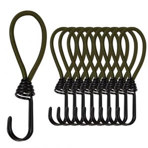 10Pcs Tendeur Elastique avec Crochet, 15cm Tendeur Caoutchouc De Bâche, Cordes Élastiques avec Crochets, Crochets d'Extenseur, Tendeurs De Fixation pour Bâche, Tente, Affiche, Filet, Camping (Vert) (YELLOW RICHMAN LIMITED, neuf)