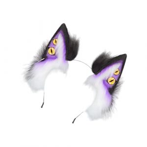 Serre-t&ecirc;te oreilles de diable pour Halloween, jeu de r&ocirc;le, accessoire pour cheveux en peluche pour d&eacute;guisement sur le th&egrave;me de l'anime (XCengzy, neuf)