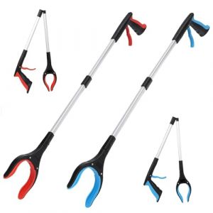 KOMUNJ Lot de 2 pinces de pr&eacute;hension pour personnes &acirc;g&eacute;es, 83 cm, avec pointes magn&eacute;tiques et t&ecirc;te rotative &agrave; 360&deg;, pince de pr&eacute;hension ergonomique avec griffe antid&eacute;rapante, pince pour personnes (Voarge EU, neuf)