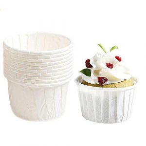 Spesh Lot de 50 Moule Muffins Papier Caissettes Cupcake Moule &agrave; Cupcake Mini Moules Muffin Jetable pour Cupcake Muffin Mariage(Blanc) (Spesh-eu, neuf)