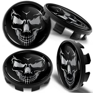 Biomar Labs Lot de 4 Cache-Moyeux en Alliage pour Centre de Roue de 68 mm Compatibles avec BMW Enjoliveurs Jantes 36136783536 Crâne Skull CB 48 (Biomar Labs®, neuf)
