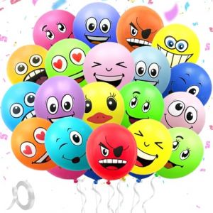 30/50/100 Pi&egrave;ces Ballon Emoticones, Ballon Anniversaire Multicolore Smiley pour Anniversaire Mariage F&ecirc;te D&eacute;coration (30) (FH.RL's Day, neuf)