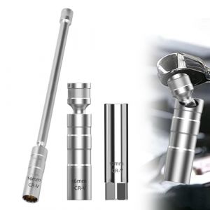 KEORHEZ Douille Bougie 3 Pi&egrave;ces, Cle a 12mm,14 mm et 16 mm Magn&eacute;tique Universelle, Cl&eacute; &agrave; Pivotante &agrave; 360&deg;, Douille pour 3/8 ", Retrait de Bougie D'allumage(Acier CR-V) (SIA KHERO, neuf)