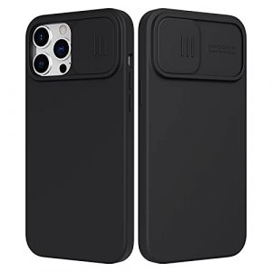 NILLKIN CamShield Coque pour iPhone 13 Pro Max, coque en silicone liquide soyeux avec protection d'appareil photo, protection int&eacute;grale antichoc compatible avec iPhone 13 Pro Max 6,7", noir (Nillkin EU, neuf)