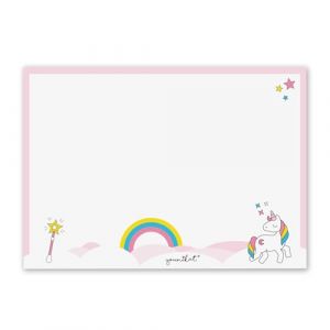 Sous-main avec motif de licorne et arc-en-ciel en DIN A3 I rose blanc I en papier détachable I pour petites et grandes filles I dv_105 (easydruck24, neuf)