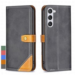 Klapber Coque pour Samsung Galaxy S23 Etui Housse Cuir pour Galaxy S23 Case Leather Wallet [Martin Buckle] with Credit Card Slots & Stand Holster Silicone Flip Cover for Samsung S23, Noir (Yuemmy, neuf)