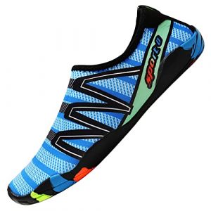Tolaler Chaussures de Natation Homme, Chaussure Aquatique Epaisses et Antid&eacute;rapantes Chausson Aquatique &agrave; S&eacute;chage Eapide, Eobustes et Durables (Unisexe)/Voyage/Plage/Nage (YFEU-Direct, neuf)
