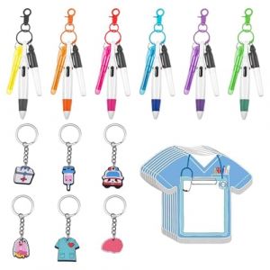 YSJCHEBS Ensemble De Stylos D'Infirmière 30 Pièces, 1 Ensemble De Bloc-Notes, Accessoires D'Infirmière, Ensemble D'Accessoires De Badge D'Infirmière, Stylo Porte-Clés, Stylo De Couleur (XICOMEXI, neuf)