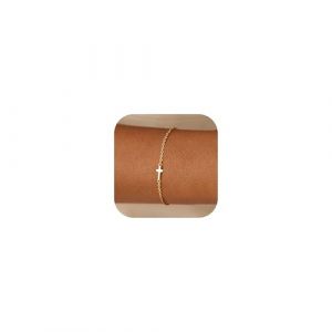 Dochais Bracelet Femme Or/Argent, Bracelets en Or Plaqu&eacute; 14K, R&eacute;glable Cha&icirc;ne Dor&eacute; Croix pour Filles Femmes (Dochais, neuf)