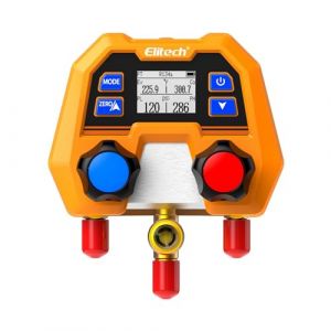 Elitech Manom&egrave;tre Frigorifique Digital 88 R&eacute;frig&eacute;rants R32 R410A, Pression et Temp&eacute;rature Mesure Calcul Auto Surchauffe/Sous-refroidissement, IP54 pour Climatisation Auto CVC, DMG-2SE (Elitempcontrol, occasion)