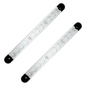 Lot de 2 rails d'arrimage a&eacute;ronautiques en aluminium de 30 cm avec embouts &ndash; Rail d'arrimage pour camion, camping-car et remorque | Barre d'arrimage rectangulaire anodis&eacute;e | Perc&eacute; avec &oelig;illets (HSXBTP, neuf)