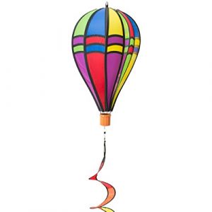 CIM &eacute;olienne Mongolfi&egrave;re - Satorn Balloon 23 Twister Retro - r&eacute;siste aux intemp&eacute;ries - Ballon: &Oslash;23cm x 37cm - accrochage Inclus (WindSpiele, neuf)