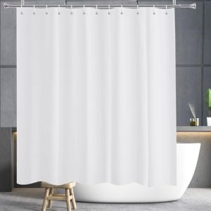 YISURE Rideau de Douche 200x200 Blanc, Rideau de Douche Tissu Textile Polyester Lavable en Machine, Largeur 200 x Hauteur 200cm (JasmineHome, neuf)