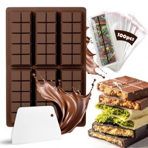 YSWOVUO Moule Tablette Chocolat, Moule Chocolat de 6 Cavités, Moule Silicone Tablette de Chocolat Sans BPA, Moule Mini Tablette Chocolat pour Faire du Chocolat (NECCO CENZO S.R.L, neuf)