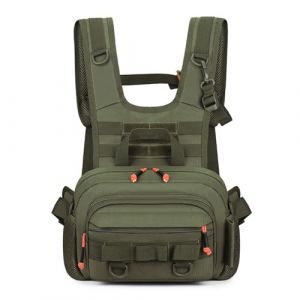 Sac de Poitrine Tactique, Sacoche de P&ecirc;che &agrave; la Mouche &Eacute;tanche, Poche de Poisson Robuste avec Design R&eacute;fl&eacute;chissant pour P&ecirc;che, Poisson, Chasse en Plein Air, Randonn&eacute;e (Voda FR, neuf)