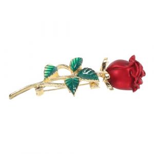 Homoyoyo Broche Fleur Élégant Rose Rouge Épingle à Lavallière Sophistiquée Pour Robes Et Costumes Accessoire Chic Et Pratique Pour Toutes Occasions (S Wisdom HF, neuf)