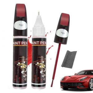 Stylo de Retouche Peinture Carrosserie,Rouge Stylo de Retouche Peinture Voiture 2-en-1,Stylo Peinture Voiture,Stylo Efface Rayure Voiture pour R&eacute;parer les Petites Rayures Automobiles Peinture Voiture (FeiXiehouse, neuf)