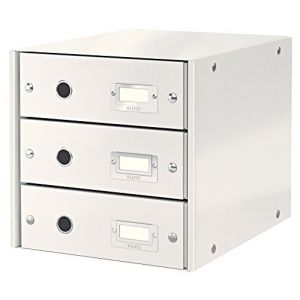 Leitz Bloc de Classement, 3 Tiroirs, A4, Click & Store, 60480001 - Blanc (ALPEXE France, neuf)