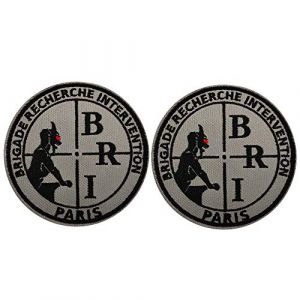 &Eacute;cusson brod&eacute; &laquo; France Paris Anti-Terrorist Unit BRI &raquo; - Embl&egrave;me tactique militaire moral - Patchs amusants avec fermeture au dos (BestMii, neuf)