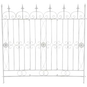 CLP C&ocirc;ture De Jardin Mangold en Fer I Bordure D'ext&eacute;rieur 125 x 115 cm I Treillis d&eacute;coratif, Couleur:Blanc Antique (shop.nova, neuf)