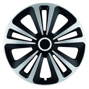Terra Mix &ndash; Enjoliveurs de Roues 14 Pouces, Universels, Set de 4, Couleur Noir/argent&eacute;, Plastique ABS, Syst&egrave;me de Clic Facile, pour Jantes Acier, Fabriqu&eacute;s en Union Europ&eacute;enne (Partsdoc365, neuf)