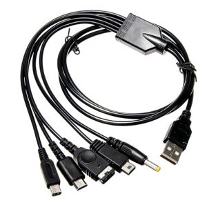 Cable Chargeur USB 5 en 1,Compatible avec Jeu Nintendo 3DS Consoles DS Lite/NDS/New 3DS XL/New 3DS/3DS XL/3DS/2DS/DSi XL/Wii U/Gameboy Advance SP (GBA SP)/PSP1000/2000/3000 (JR-Kong, neuf)
